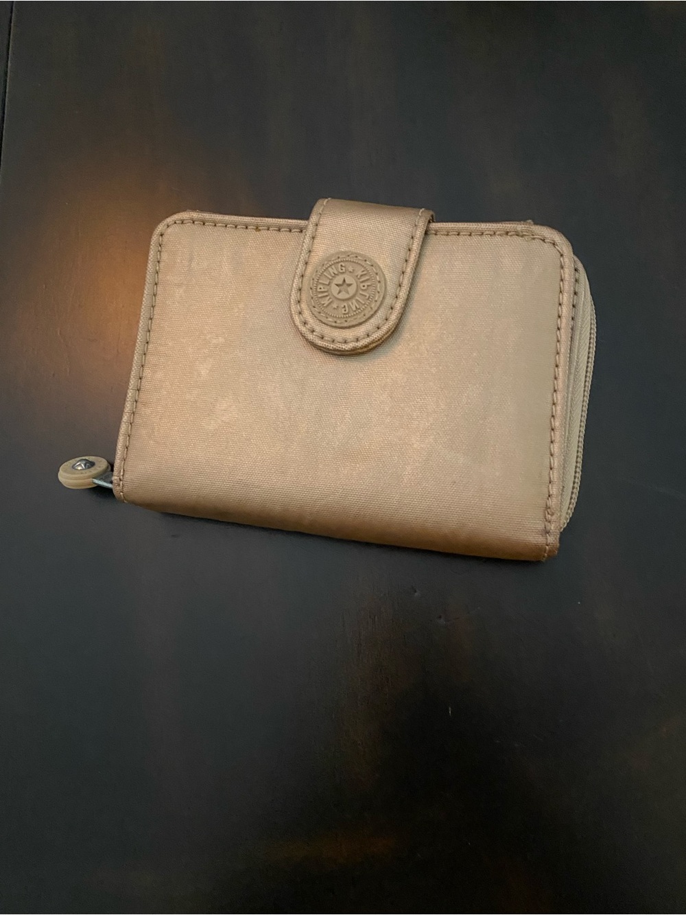 Kipling "New Money" Wallet Compact Zip Wallet in Metallic Gold